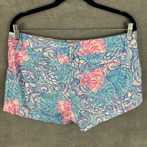 Lilly Pulitzer Walsh Shorts Womens 8 Blue Haven Seashells Pockets Beach Vacation - Picture 4 of 12